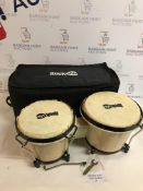 RockJam Professional Bongos With Deluxe Padded Bag - Natural