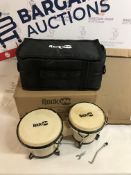 RockJam Professional Bongos With Deluxe Padded Bag - Natural