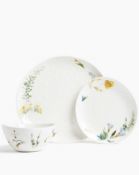 Watercolour Floral Fine China 12 Piece Dining Set