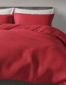 Pure Brushed Cotton Red Bedset, Double