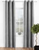 Chenille Eyelet Curtains, Silver
