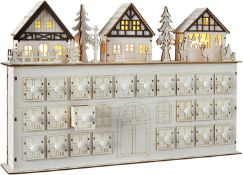 WeRChristmas WeRChristmas Wooden Village Scene House Advent Calendar Decoration, 44 cm