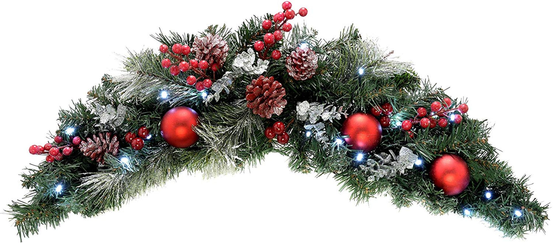 WeRChristmas Frosted Decorated Arch Garland Christmas Decoration