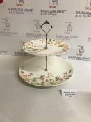 Decorated 2-Tier Serving Plates