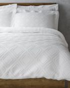 Beautifully Textured Pure Cotton Cut Square Bedding Set, Double