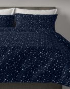 Pure Brushed Cotton Star & Moon Print Bedding Set, Single