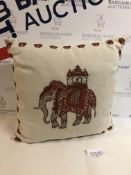 Embroidered Elephant Cushion