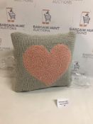 Knitted Heart Printed Cushion