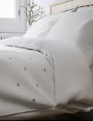 Pure Cotton Polka Dot Embroidered Bedding Set, King Size
