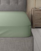 Pure Egyptian Cotton 230 Thread Count Fitted Sheet with StayNEW Light Olive, Single