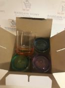 Set of 4 Clear Colour Cups
