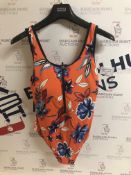 Women's Swimsuit Orange Mix, Size 16 UK