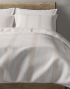 Cotton Rich Percale Tonal Stripe Bedding Set, Super King (minor stain, see image)