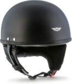 Moto Helmets D22_MATT-BLACK_XL Jet Helmet Half Shell Helmet XL