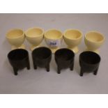 4 SPACE SHUTTLE BAKELITE EGG CUPS WITH 5 OTHER CERAMIC EGG CUPS