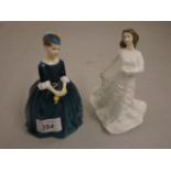 2 ROYAL DOULTON LADIES 'CHERIE' AND 'LOVING THOUGHT' (13 CM)