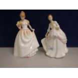 2 ROYAL DOULTON LADIES 'GIFT OF LOVE' AND 'CAROL' FIGURES (20 CM)