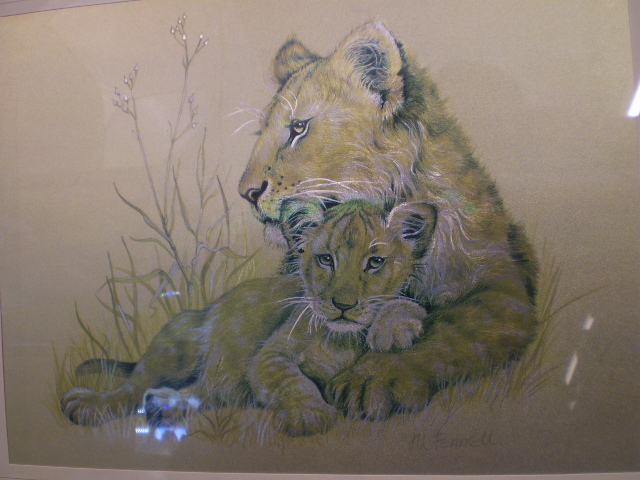 FRAMED PRINT OF JAGUAR AND CUB AFTER SAMARAWEERA - Image 2 of 5