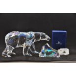 SWAROVSKI CRYSTAL ANNUAL EDITION 2011 SIKU POLAR BEAR WITH ICEBERG PLAQUE ENGRAVED WITH DESIGNERS