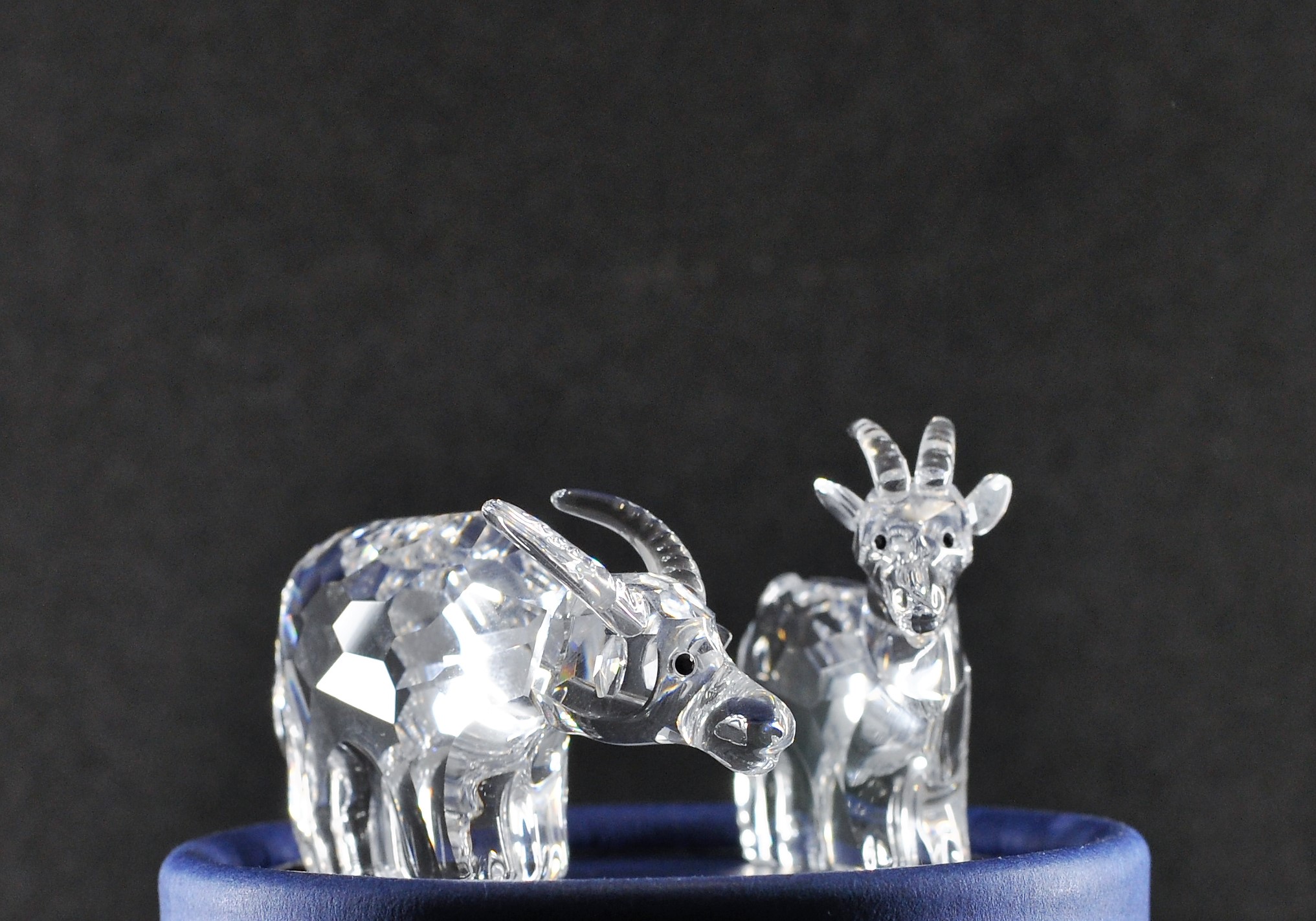 SWAROVSKI CRYSTAL CHINESE ZODIAC COLLECTION - OX (275437) AND GOAT (275438) (2)