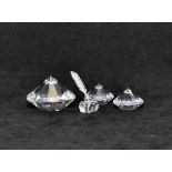SWAROVSKI CRYSTAL DIAMOND CHATONS (2X 698977 AND 1096758) PLUS INKWELL AND QUILL(626854),