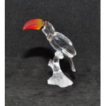 SWAROVSKI CRYSTAL TOUCAN ON BRANCH WITH COLOURED BEAK (234311),