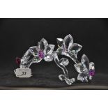 SWAROVSKI CRYSTAL ORCHIDS ON A VINE WITH FUSCHIA RAIN CENTRES (864443),