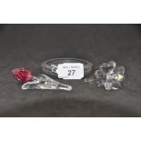 SWAROVSKI CRYSTAL PINK TULIP (681333) AND FOUR LEAF CLOVER (212101),