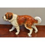 GOEBEL LARGE SAINT BERNARD PORCELAIN DOG FIGURINE 30026-35 (APPROX 47CM LONG),