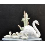 LLADRO FIGURE "FOLLOW ME" SWAN MOTHER WITH CYGNETS (5722),