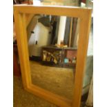 MODERN OAK FRAMED OBLONG MIRROR 62 X 90CM