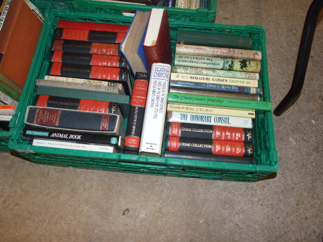 BOX OF BOOKS FROM HOUSE CLEARANCE ( PLASTIC CRATE NOT INCLUDED)