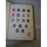 A LOOSE LEAF SCHOOL BOY STAMP ALBUM WITH MAINLY 1930S 1950S EUROPEAN AND AND 4 LOOSE PAGES GREAT