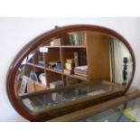 OVAL WOOD FRAMED MIRROR 97 X 64CM