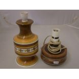 2 RETRO LAMPS ONE MARKED JERSEY POTTERY