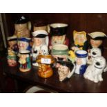 16 ITEMS, MOSTLY TOBY JUGS,