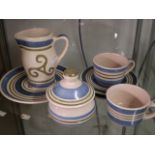 7 PIECE POTTERED TEA FOR 2 SET