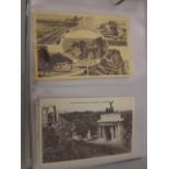 FOLDER OF AROUND 70 VINTAGE BLACK AND WHITE POSTCARDS