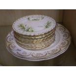 ROYAL ALBERT 12 PIECE 'FLOWER OF THE MONTH' PLATES PLUS 2 GEESE PLATES