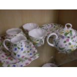 10 PIECE QUEENS TEA SERVICE FOR 2 COUNTRY MEADOW