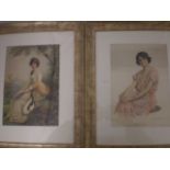2 EARLY 20th CENTURY PRINTS ON SILK ONE AFTER WILLIAM HENRY MARGETSON " THE LAST WORD" 32 X 40