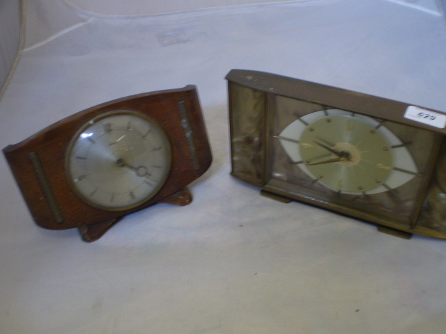 PAIR OF METAMEC DECO MANTLE CLOCKS