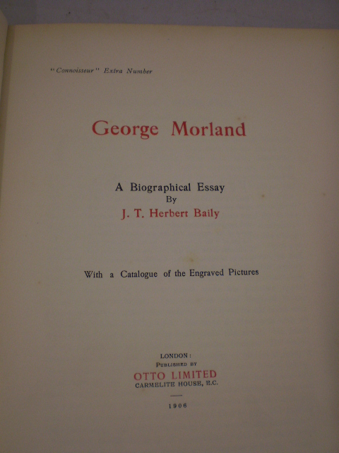 BOOK GEORGE MORLAND BY JT HERBERT BAILY 1906