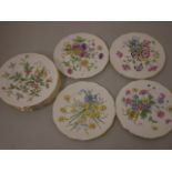 11 HAND PAINTED ROYAL ALBERT PLATES FLOWER OF THE MONTH SERIES