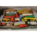 LARGE TRAY OF ASSORTED VINTAGE DINKY COMMERCIAL VEHICLES