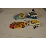 4 RARE VINTAGE CORGI VEHICLES TO INCLUDE CITROEN SAFARI SKI CLUB WITH FIGURE AND SKIS