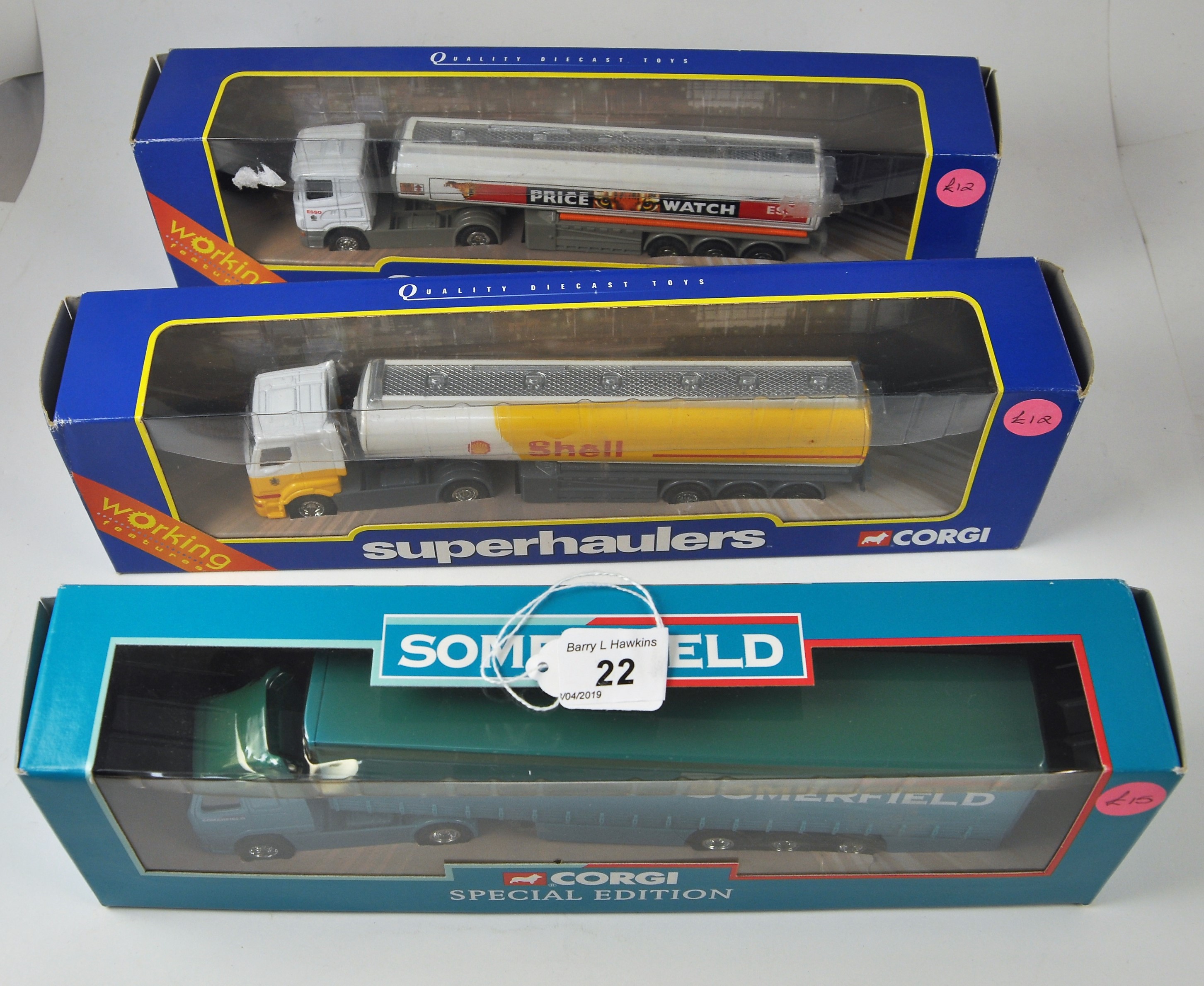 3 CORGI ARTICULATED TRUCKS BOXED