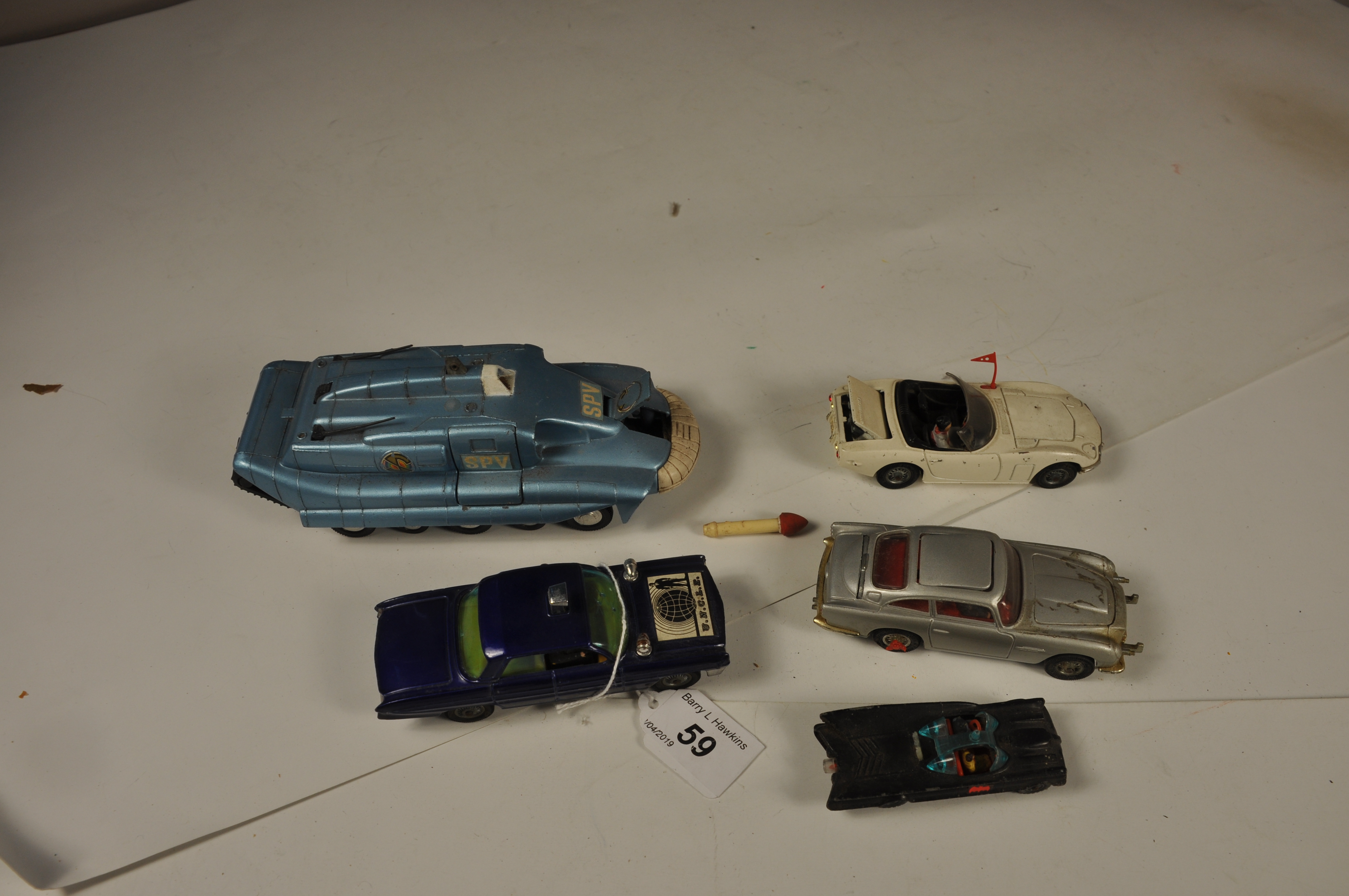 5 ASSORTED VINTAGE TV AND FILM THEMED VEHICLES TO INCLUDE HUSKY BAT MOBILE, - Image 2 of 2