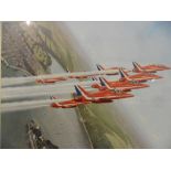 3 PLANE PRINTS TO INCLUDE THE RED ARROWS (LARGEST IS 55 X 47)CM