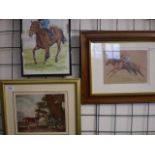 3 HORSE RELATED PRINTS ONE SIGNED ANN GILPIN (3/500) ONE SIGNED RUSTY LEWIS,